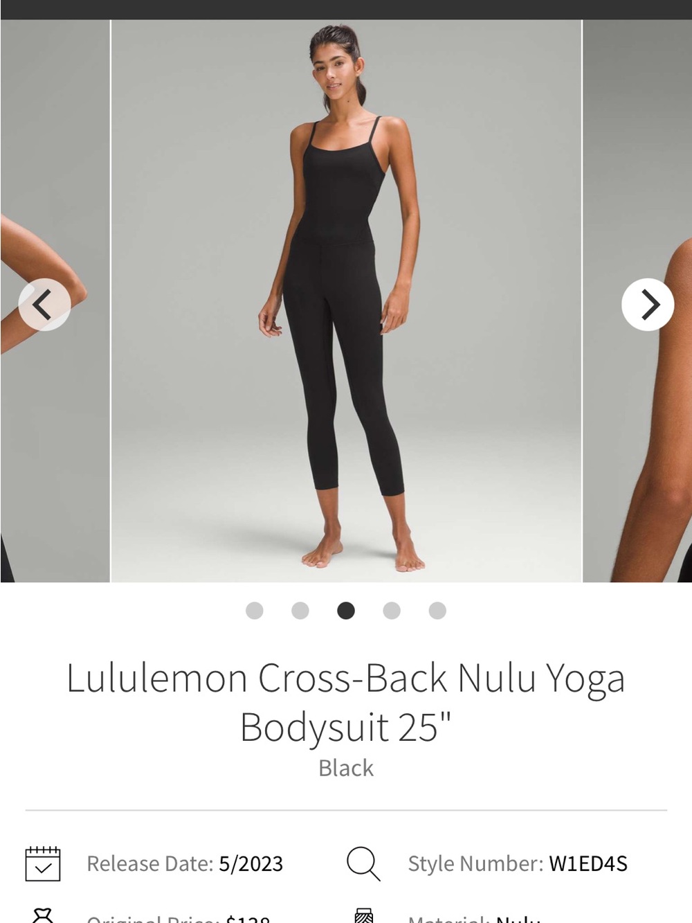 lululemon athletica Black Cross-Back Nulu Yoga Bodysuit Jumpsuit